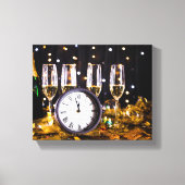 大晦日のお祝いスリッパリージョーのシャンパン キャンバスプリント (正面)