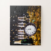 大晦日のお祝いスリッパリージョーのシャンパン ジグソーパズル (縦)