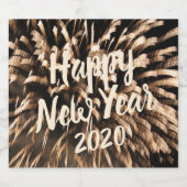 大晦日のお祝い金ゴールド花火の写真 スパークリングワインラベル (シングルラベル)