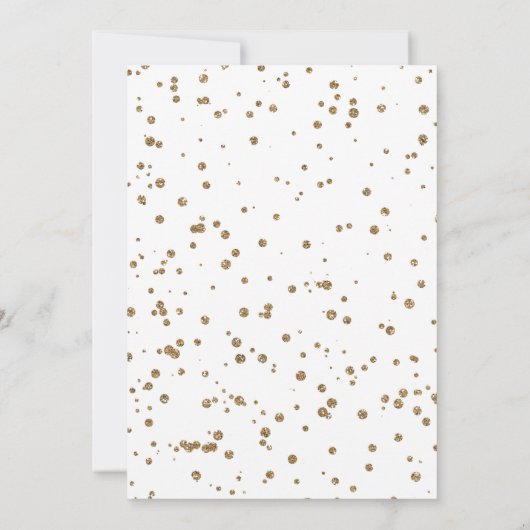 大晦日のばら色の金ゴールドのグリッターのパーティの招待状 招待状 (裏面)