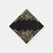 大晦日のアールデコ模様ナプキンス スタンダードカクテルナプキン (角)