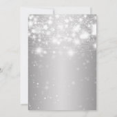 大晦日のエレガントな銀製のパーティーの輝くな星 招待状 (裏面)