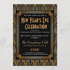 大晦日のエレガントな20年代のDecoパーティの招待状 招待状