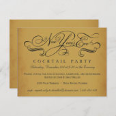 大晦日のカクテルパーティーのヴィンテージの招待状 招待状 (正面/裏面)