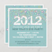 大晦日のカラフルなお祝いのパーティー 招待状 (正面/裏面)