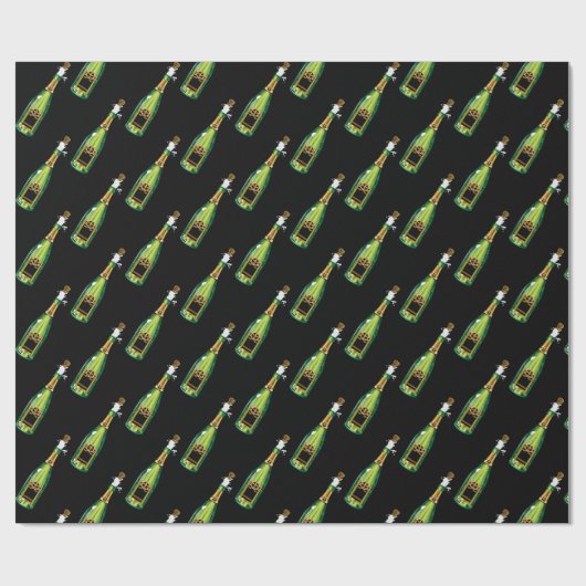 大晦日のコルクのパーティーによってタイルを張られる覆いをぽんと鳴らして下さい ラッピングペーパー (フラット)