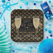 大晦日のシャンパンで賑やかな20代 ペーパープレート (パーティー)