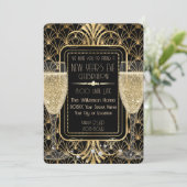 大晦日のシャンパンで賑やかな20代 招待状 (スタンド正面)