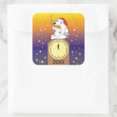 大晦日のシールを飲むシロクマ スクエアシール (バッグ)