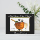 大晦日のパグ犬パーティー招待状 招待状 (スタンド正面)