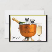 大晦日のパグ犬パーティー招待状 招待状 (裏面)