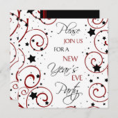 大晦日のパーティの招待状カード 招待状 (正面/裏面)