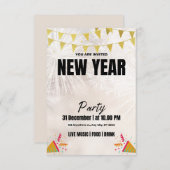 大晦日のパーティの招待状祝-in St 招待状 (正面/裏面)