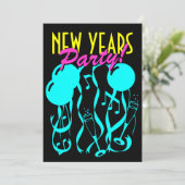 大晦日のパーティの招待状 |ネオン色 招待状 (スタンド正面)