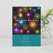 大晦日のパーティーとカラフル花火 招待状 (スタンド正面)