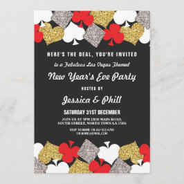 大晦日のパーティーのラスベガスのカジノのグリッターの招待 招待状