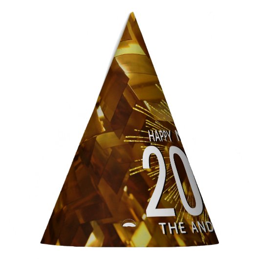 大晦日のパーティーの大都会の金ゴールドの輝き パーティーハット (左)