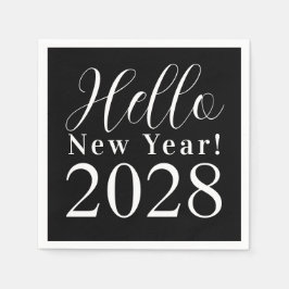 大晦日のパーティークラシック白黒 スタンダードカクテルナプキン