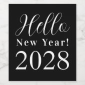 大晦日のパーティークラシック白黒 ワインラベル (シングルラベル)