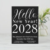 大晦日のパーティークラシック白黒 招待状 (スタンド正面)