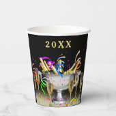 大晦日のパーティースピリッツ黒背景 紙コップ (裏面)