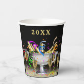 大晦日のパーティースピリッツ黒背景 紙コップ (正面)