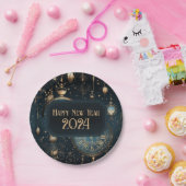 大晦日のパーティープレート – ブルークロックデザイン ペーパープレート (パーティー)