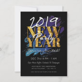 大晦日のパーティーモダンヒップスターオープンハウス 招待状 (正面)