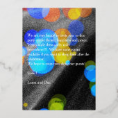 大晦日のパーティー数々の色の気泡 箔招待状 (裏面)