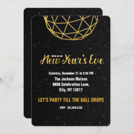 大晦日のパーティー、投球、フェイク金ゴールド 招待状