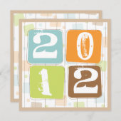 大晦日のレトロのファンキーなブロックのパーティの招待状 招待状 (正面/裏面)