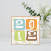 大晦日のレトロのファンキーなブロックのパーティの招待状 招待状 (スタンド正面)