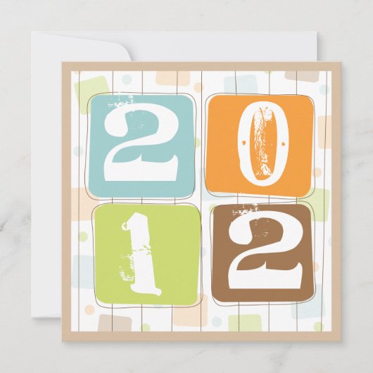 大晦日のレトロのファンキーなブロックのパーティの招待状 招待状 (正面)