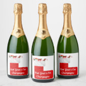 大晦日のワインラきらめくベル スパークリングワインラベル (ボトル)