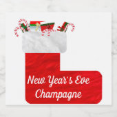 大晦日のワインラきらめくベル スパークリングワインラベル (シングルラベル)