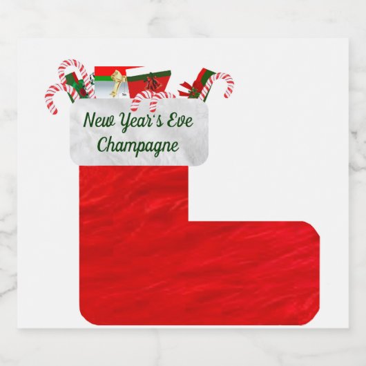 大晦日のワインラきらめくベル スパークリングワインラベル (シングルラベル)