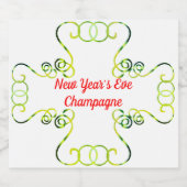 大晦日のワインラきらめくベル スパークリングワインラベル (シングルラベル)