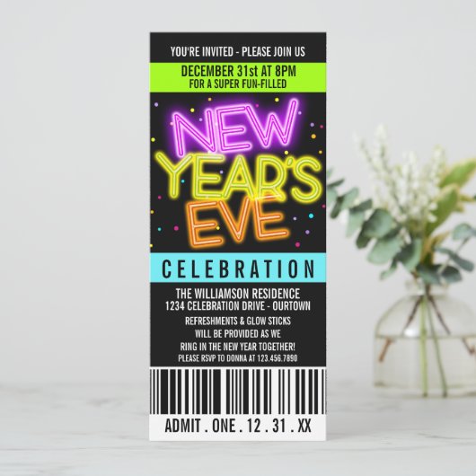 大晦日の夜に輝くパーティの招待状 招待状 (スタンド正面)