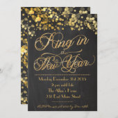 大晦日の招待状のグリッターのリング 招待状 (正面/裏面)
