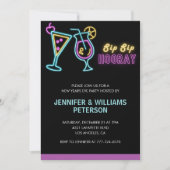 大晦日の招待状カクテルネオングロー 招待状 (正面)