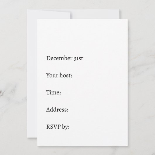大晦日の招待状 招待状 (裏面)