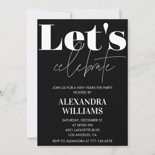 大晦日の招待状Let's  招待状 (正面)