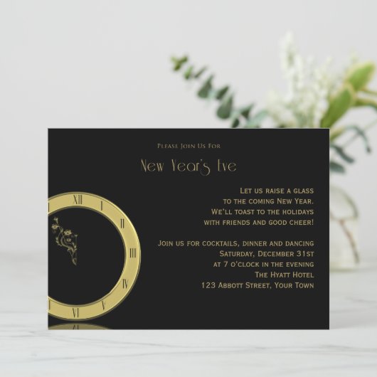 大晦日の時計の殴打の真夜中のパーティー 招待状 (スタンド正面)