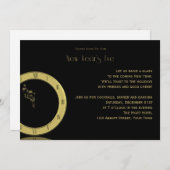 大晦日の時計の殴打の真夜中のパーティー 招待状 (正面/裏面)