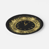 大晦日の時計グリッター紙吹雪 ペーパープレート (アングル)