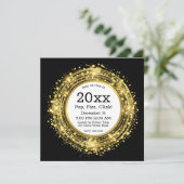 大晦日の時計グリッター紙吹雪 招待状 (スタンド正面)