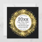 大晦日の時計グリッター紙吹雪 招待状 (正面)