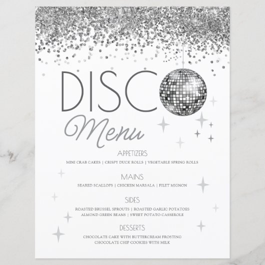 大晦日の最後のディスコのメニューサイン (正面)