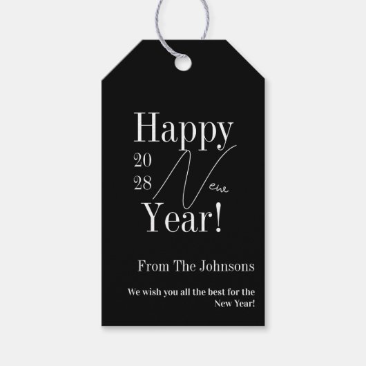 大晦日の白黒 ギフトタグ (正面)