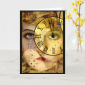 大晦日の真夜中 カード (黄色い花)